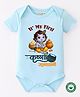 BLUSHES 100% Cotton Knit Janmashtami Theme Half Sleeves Its My First Krishna Janmashtami Text Printed Onesie - Aqua Blue