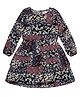 Young Birds Viscose Woven Full Sleeves Floral Printed Lace Detailed Dress - Black