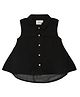 Young Birds Woven Sleeveless Frock Style Top - Black