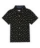 Young Birds Cotton Woven Half Sleeves Abstract Printed Shirt - Black