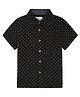 Young Birds Cotton Woven Half Sleeves Abstract Printed Shirt - Black
