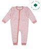 My Milestones 100% Cotton Knit Full Sleeves Floral Printed Romper - Pink
