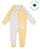 My Milestones 100% Cotton Knit Full Sleeves Shiny Apples Printed Romper - White & Yellow