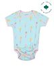 My Milestones 100% Cotton Knit Half Sleeves Ice Cream Printed Onesie - Aqua