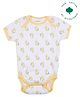 My Milestones 100% Cotton Knit Half Sleeves Apple Printed Onesie - White