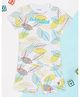 Pantaloons Junior 100% Cotton Knit Half Sleeves Into The Wild Text & Leaves Printed Tee With Coordinating Shorts Set - White