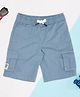 Pantaloons Junior 100% Cotton Woven Solid Shorts - Blue