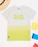 Pantaloons Junior 100% Cotton Knit Half Sleeves Beach Club Text Printed Ombre Tee - Limegreen