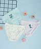 Pantaloons Junior 100% Cotton Knit Pack Of 3 Typography & Dinosaurs Printed Briefs - Multi Colour