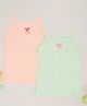 Pantaloons Junior 100% Cotton Knit Pack Of 2 Heart & Typography Printed Slips - Multi Colour
