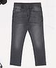Pantaloons Junior Cotton Denim Woven Washed Jeans - Charcoal Grey