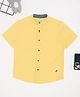 Pantaloons Junior Cotton Flax Woven Half Sleeves Solid Shirt - Yellow