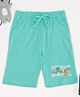 Pantaloons Junior 100% Cotton Knit Surfboard Summer Text Printed Shorts - Turquoise