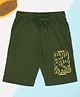 Pantaloons Junior 100% Cotton Knit Dinosaurs Printed Shorts - Olive Green