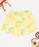 Pantaloons Junior 100% Cotton Knit Lemon Printed Shorts - Yellow