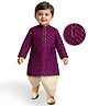 EARTHY TOUCH Viscose Woven Full Sleeves Kurta Dhoti Set With Stripes - Purple