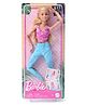?Barbie Made to Move Fashion Doll with Blonde Hair Wearing Removable Pink Sports Top & Blue Yoga Pants, 22 Bendable Joints - Height 29.5 cm