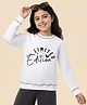 Pine Kids Cotton Knit Full Sleeves Sweatshirt With Text Print - White