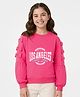 Pine Kids Cotton Knit Full Sleeves Sweatshirt With Los Angeles Text Print - Pink