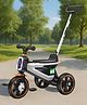 Little Olive TurboTrek 3in1 Kids Tricycle With Pedals & Push Handle | Stylish Ride - Grey & Black