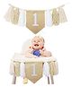 Babymoon 1st Birthday Wall Hanging High Chair Banner Baby Gift Set Photoshoot Props - Length 108 cm