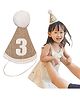 Babymoon 3rd Birthday Cone Jute Cap Baby Photoshoot Props - Brown