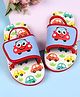 Babyoye Car Printed Flip Flops with Back Strap - Red & Blue