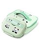 Little Surprise Box Panda Print Big Size Stainless Steel Lunch Box with Lunch Bag & free Dip Box - Green