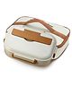 Little Surprise Dual Colour Big Size Stainless Steel Lunch Box with Lunch Bag & free Dip Box - Cream