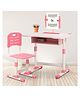 BAYBEE Study Table and Chair Set for Kids | Kids Study Table for 2+ Years | Ergonomic Study Desk and Chair for Students with Storage & Book Holder (Pink)