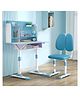 BAYBEE Kids Study Table and Chair Set for 2+ Years | Adjustable Study Table for Kids with Chair | Ergonomic Writing Desk for Students with Storage Drawer, Book Holder & Steel Frame (Blue)