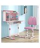 BAYBEE Kids Study Table and Chair Set for 2+ Years | Adjustable Study Table for Kids with Chair | Ergonomic Writing Desk for Students with Storage Drawer, Book Holder & Steel Frame (Pink)