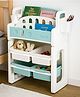 BAYBEE Multipurpose Storage Rack for Kids | Toy Organizer & Bookshelf for Toddlers | Compact Storage Shelf for Toys, Stationery, Art Supplies | Detachable Book Rack with Rounded Corners (Green)