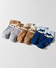 Doodle Poodle Cotton Knit Ankle Length Anti-Skid Animal Designed Socks Pack of 3 - Brown Navy Blue & Grey