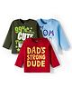 Doodle Poodle 100% Cotton Knit Full Sleeves T-Shirts with Text Print Pack of 3 - Aqua Blue Dark Green & Red