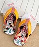 Cute Walk by Babyhug Disney Slip On Flip Flops with Minnie Mouse Print-  Yellow & Beige