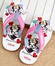 Cute Walk by Babyhug Disney Flip Flops With Minnie Mouse Print - Pink & Beige