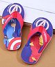 Cute Walk by Babyhug Marvel Flip Flops with Avengers Print - Red & Blue