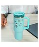 Niyamat 1200 ml  Stainless Steel Tumbler Hot and Cold with Handle and Lid 2 Straw Double Insulated Cup Leak Proof Mug Cupholder for Gym Travelling - Aqua Blue