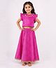 M'andy Cotton Silk Woven Frill Sleeves Bandhani Designed Sequins & Gota Lace Embellished Coordinating Lehenga Choli Set - Magenta