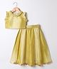 M'andy Cotton Silk Woven Frill Sleeves Bandhani Designed Sequins & Gota Lace Embellished Coordinating Lehenga Choli Set - Yellow