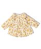 Vastrarth Pure Cotton Woven Full Sleeves Floral Swirls Printed Dress - Yellow