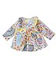 Vastrarth Pure Cotton Woven Full Sleeves Floral Printed Dress - Blue