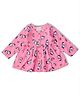 Vastrarth Pure Cotton Woven Full Sleeves Unicorn Printed Dress - Pink