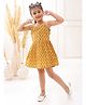 Vastrarth Pure Cotton Woven Sleeveless Paisley Printed Dress - Mustard
