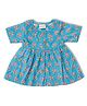 Vastrarth Pure Cotton Woven Half Sleeves Floral Printed Dress - Blue
