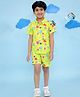 Vastrarth Cotton Woven Half Sleeves Balloons Printed Shirt & Coordinating Shorts Set - Yellow