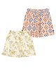 Superminis Rayon Woven Pack Of 2 Floral & Geometric Printed Shorts - Lemon & Multi Colour