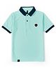 Earth Conscious Cotton Lycra Knit Half Sleeves Brand Name Patch Detailed Polo Tee - Pista Green