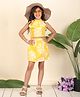 Superminis Cotton Woven Sleeveless Floral Printed Crop Top & Coordinating Skorts Set - Yellow